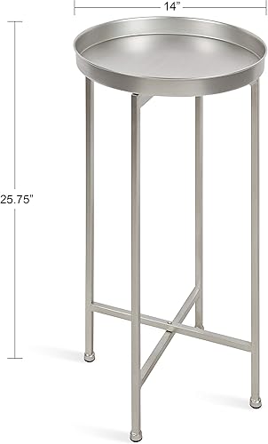 Miniatura 88 de Kate and Laurel Celia - Mesa redonda plegable de metal, negro con base dorada Dorado/Negro,Dorado/blanco,Negro -,Negro/Oro,Negro /Gris,Negro,