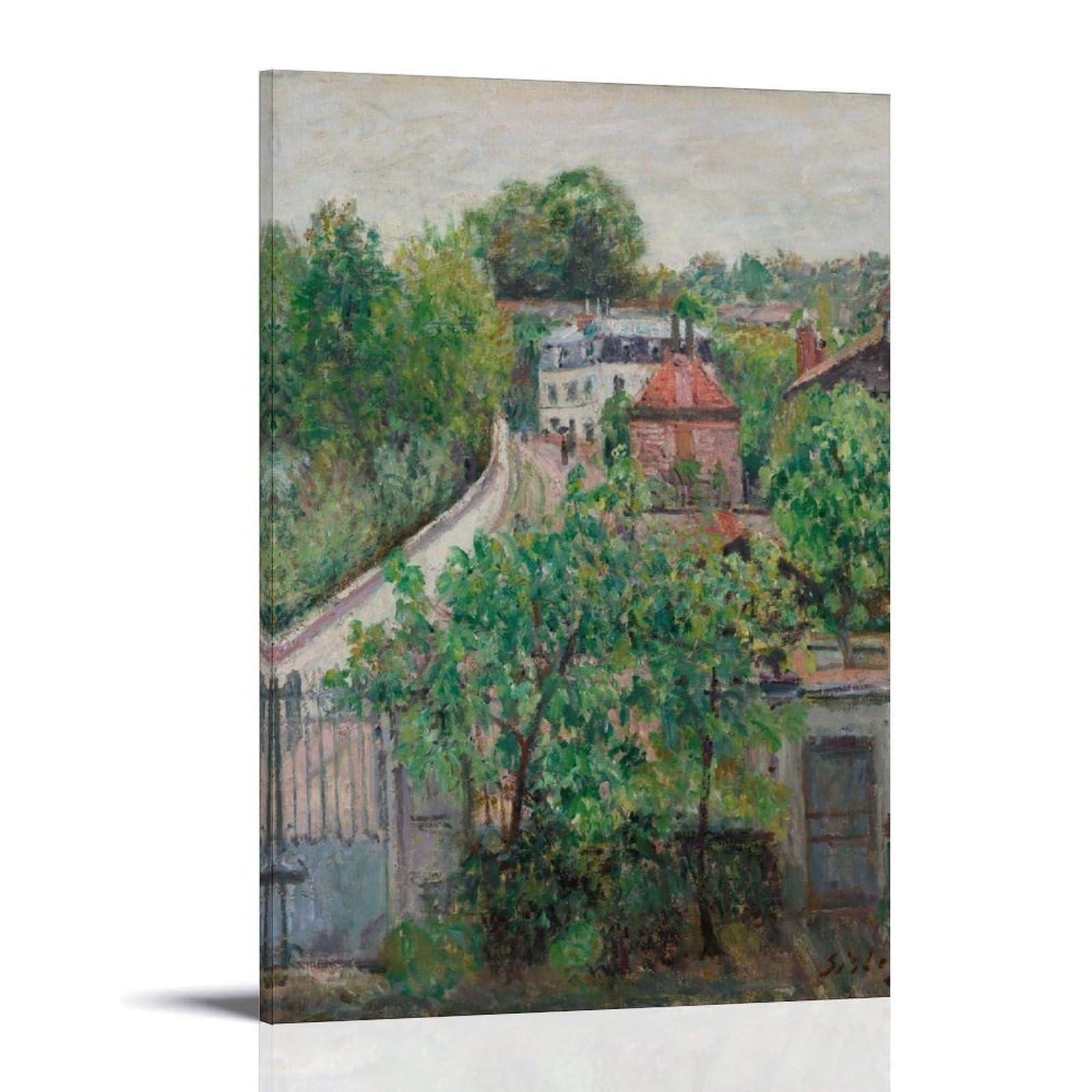 generisch View of Sèvres by Alfred Sisley- Impresiones en lienzo modernas, pinturas decorativas para habitación de niños o niñas, murales para sala de estar y pinturas con motivos navideños 30,5 x