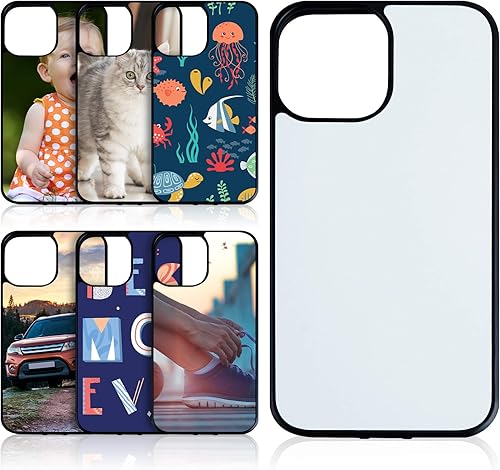 Konohan 6 piezas de sublimación en blanco funda para teléfono imprimible para teléfono DIY personalizar prensa de calor funda protectora de goma