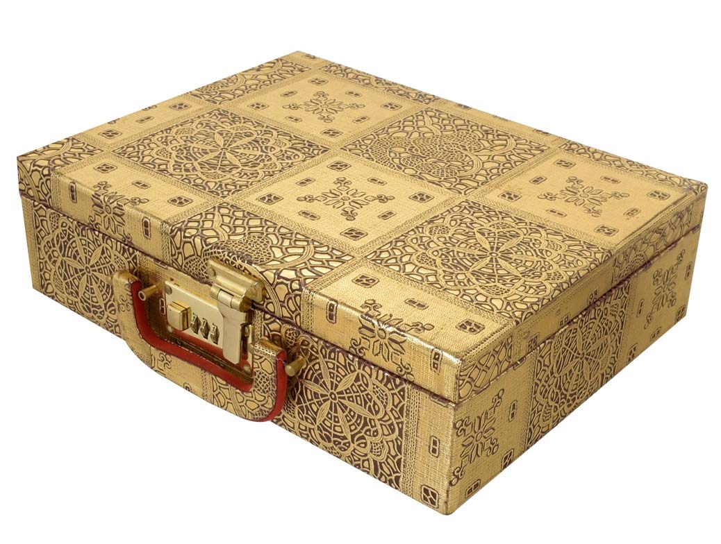 Kuber IndustriesKuber Industries Wooden Jewellery Box With 2 Rolls, Golden