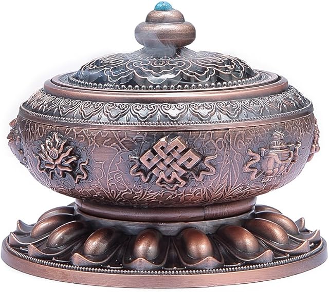MEDOOSKY Incense Holder Burner Tibet Lotus Copper Alloy(Stick/Cone/Coil Incense)