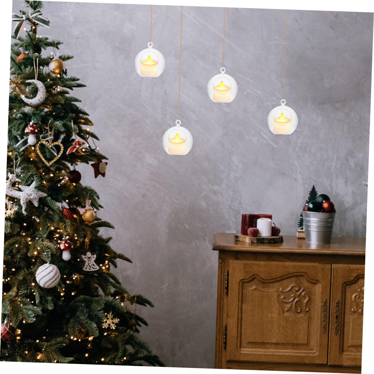 Lot de 20 Boules de Décoration de Noël Transparentes 8 CM à Remplir Boules Creuses en Plastique Incassable Ornements Suspendus pour Décorations DIY Mariage Anniversaire et