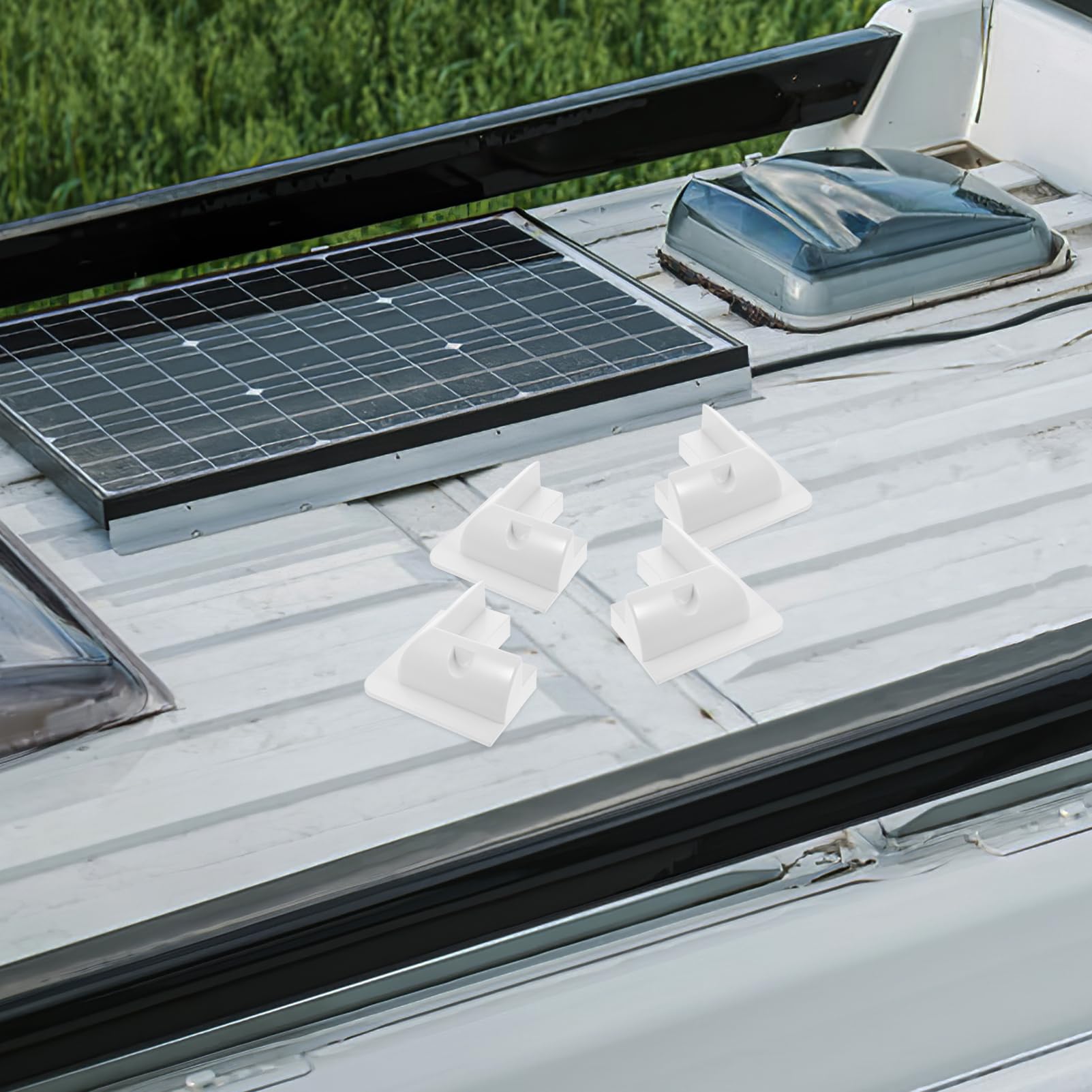 Supporto per Pannello Solare Montaggio senza Fori Abs Bianco
