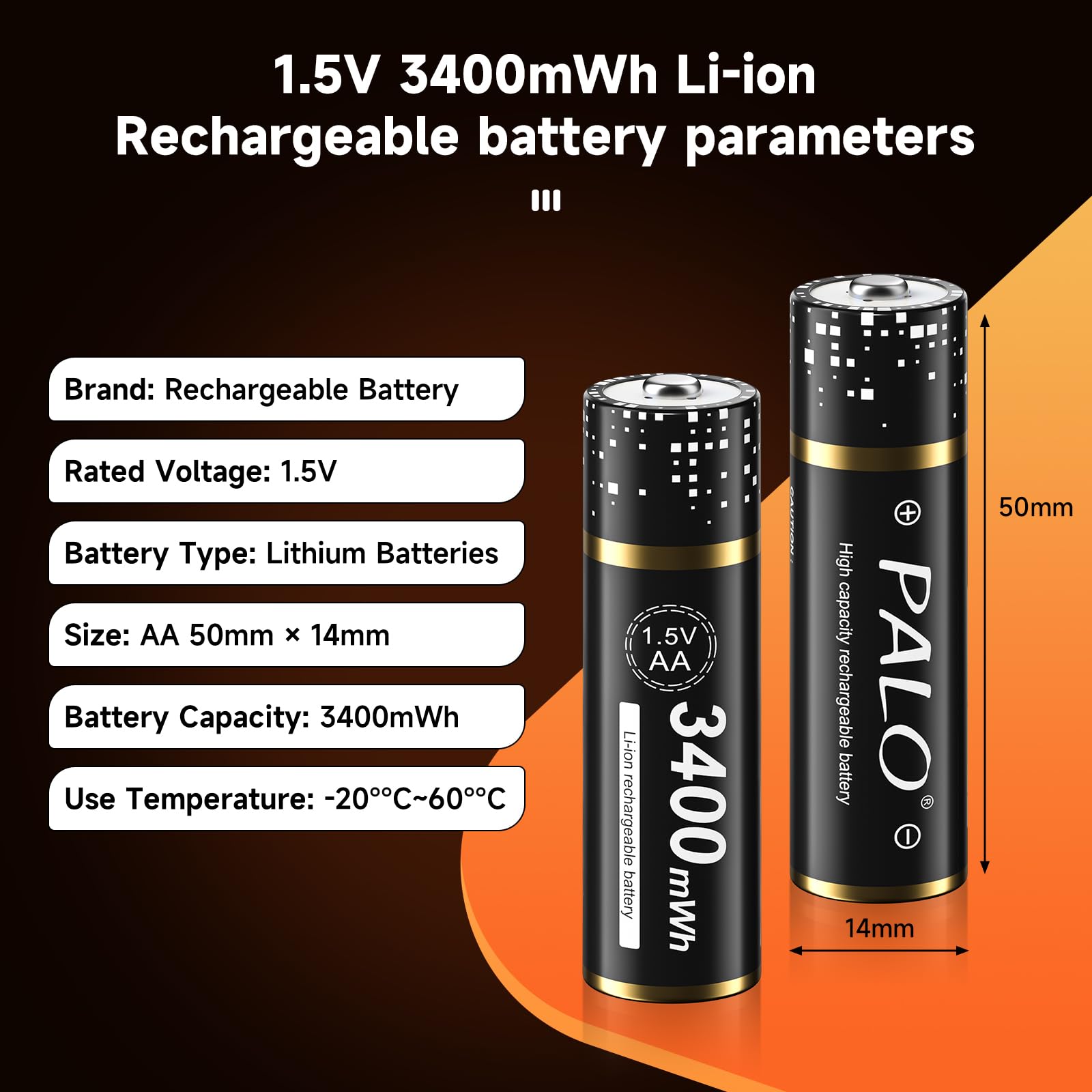 Lot de 8 piles AA 3400 mAh avec chargeur – 1,5 V/lithium AA rechargeables avec affichage LCD Chargeur rapide 4 emplacements pour piles Li-ion Mignon AA, Micro AAA