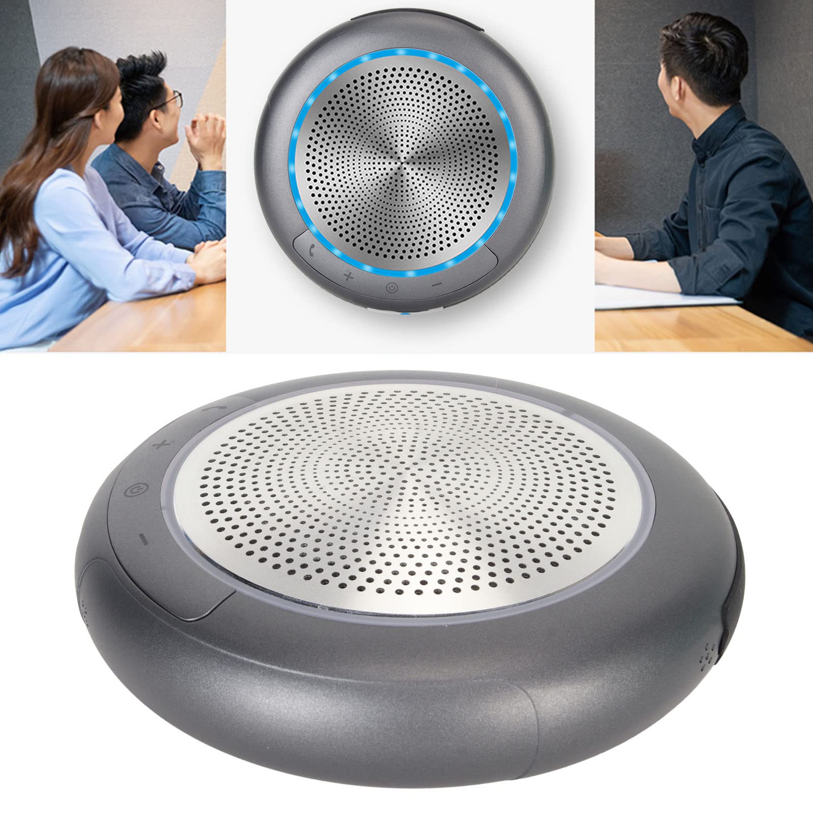 Microfono per Conferenza Wireless, Riduzione del Rumore Omnidirezionale a 360 Gradi, Microfono Desktop USB Full Duplex con Bluetooth 5.0, per OS X, per Android, per Linux