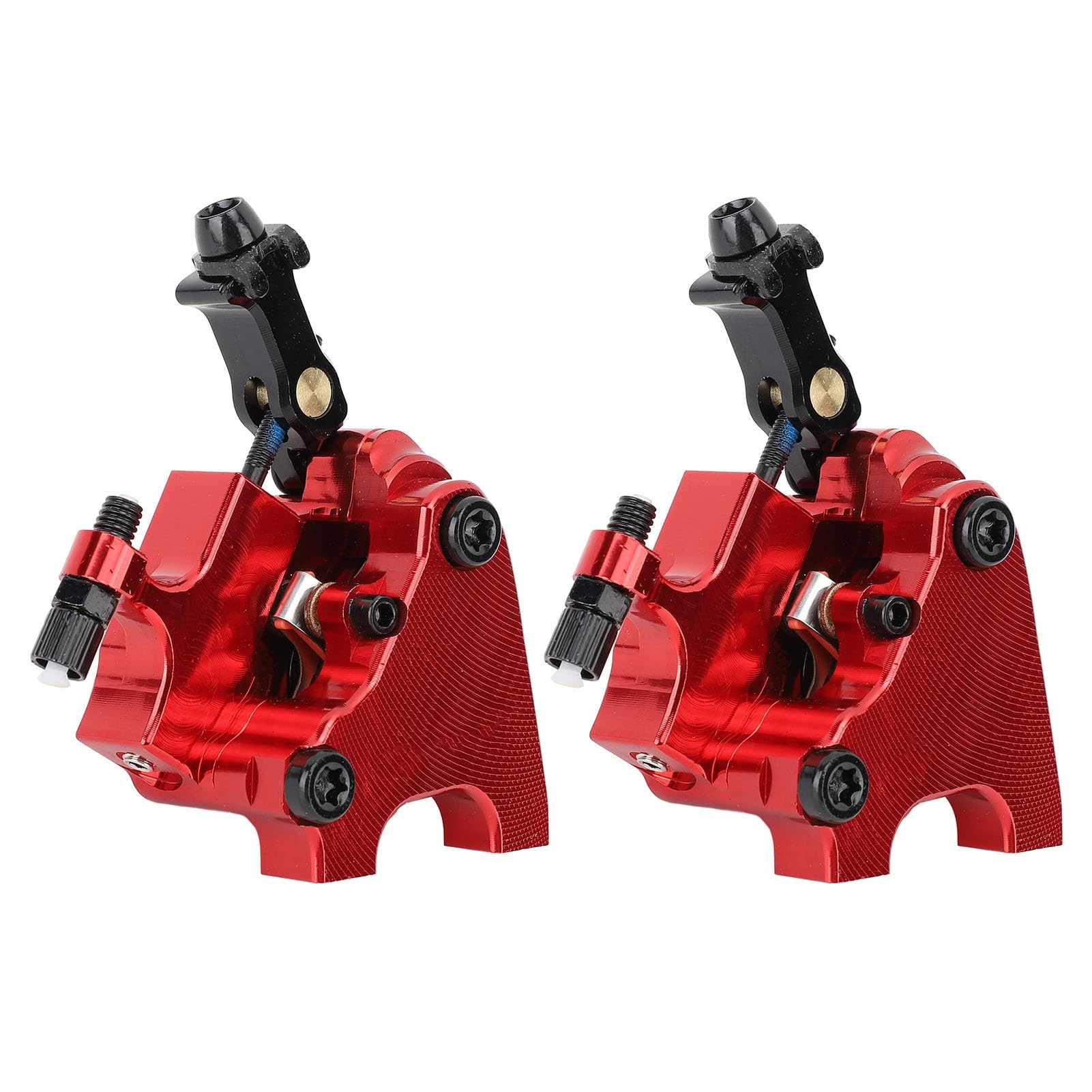 CHICIRIS Zacisk Hamulca Tarczowego Roweru, Hydrauliczne Zaciski Hamulca Tarczowego ze Stopu Aluminium Mocowanie Płaskie, Zestaw z Przodu i Tyłu do Tarcz 140 Mm i 160 Mm, Ulepszenie Roweru Szosowego