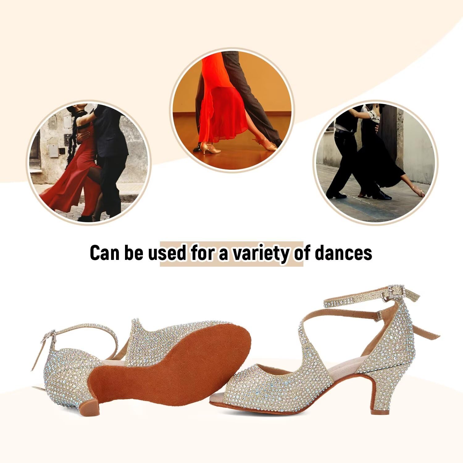 Zapatos de Baile Latino para Mujer Satén Salsa Salón Zapatos de Baile de Boda para Principiantes sociales Salsa Latin Dancing Party