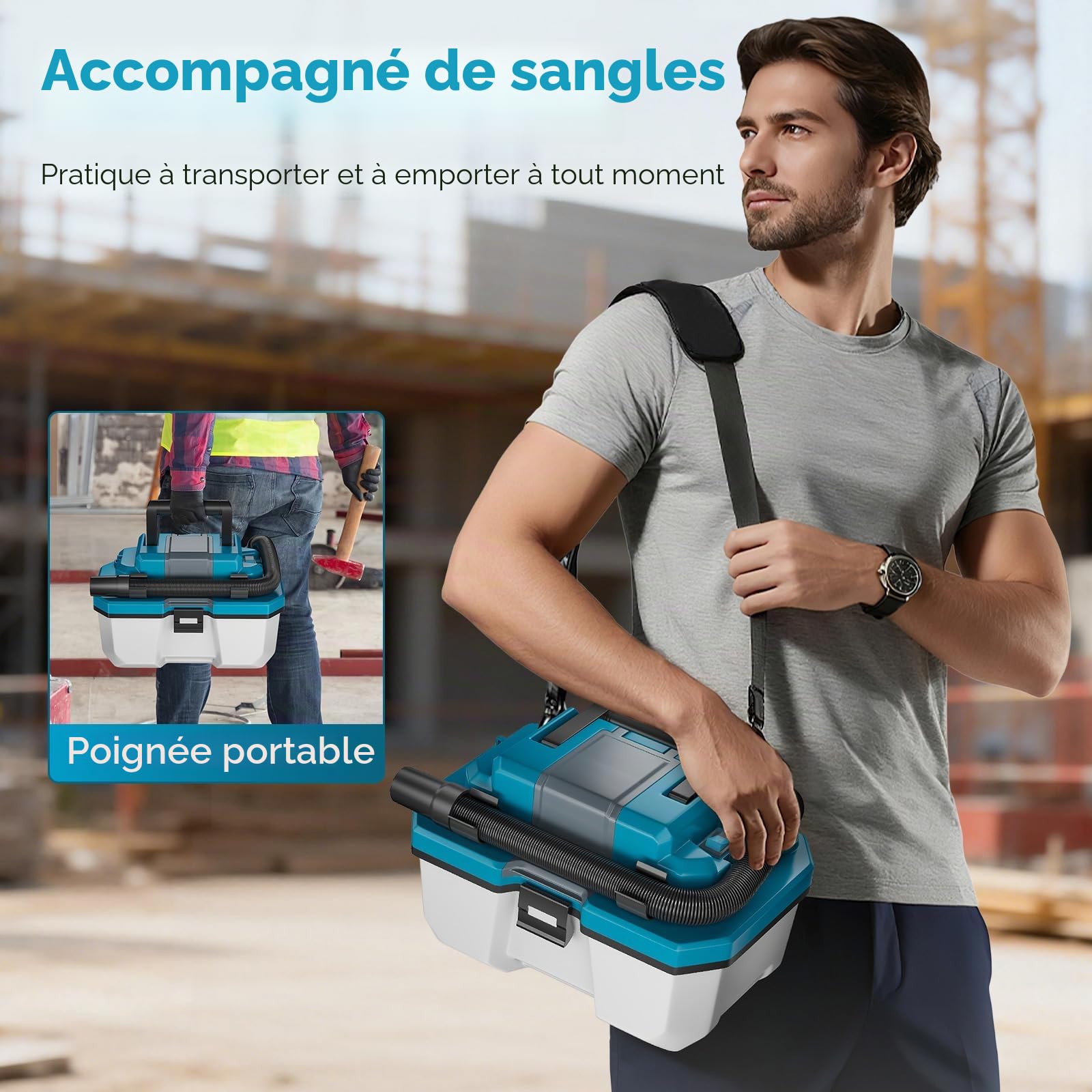 Aspirateur sec et humide sans fil pour batterie Makita 18 V, aspirateur industriel avec filtre HEPA, buse universelle, 15 kpa, 10 l, aspirateur d'atelier portable pour maison, garage, voiture et
