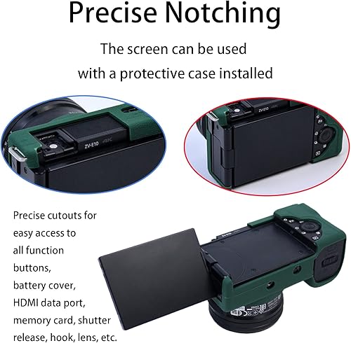 Miniatura 4 de Easy Hood ZV-E10 Funda para cámara, funda protectora de goma de silicona suave para cámara digital Sony ZV-E10 ZVE10, protección de la funda de la