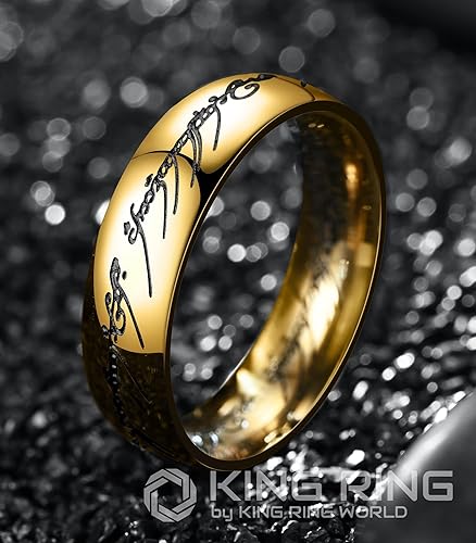 Miniatura 2 de King Ring Anillo de El Señor de los Anillos de 0.236 in - Grabado Un Anillo Para Gobernarlos Todos para Hombres y Mujeres - Anillo Lotr de Acero