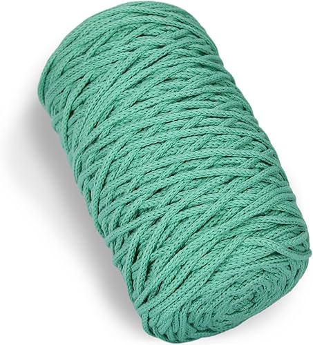 SIMEIQI 200g de hilo de algodón tejido a ganchillo hueco, hilo redondo de tela para bolso de mano DIY, canasta, cojín, bolso de ganchillo (verde