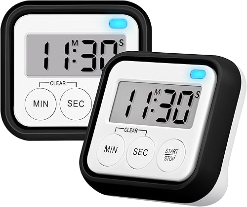Temporizador, temporizadores de cocina para cocina, temporizador de aula para niños y profesores, temporizadores digitales magnéticos, paquete de 2,