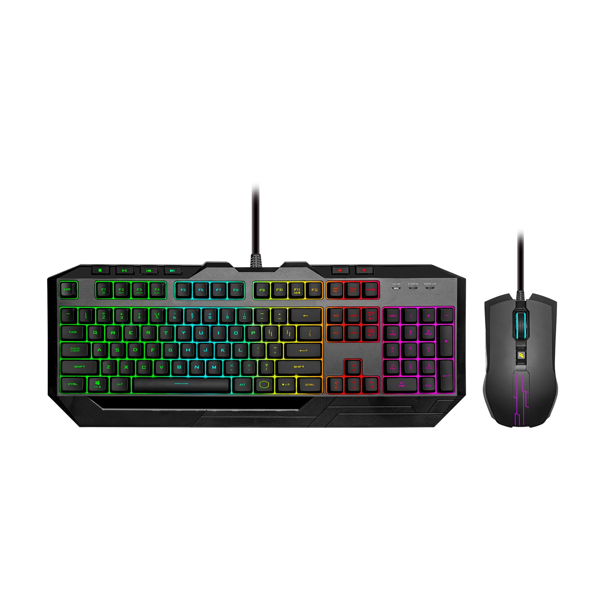 Devastator Tastiera RGB a 3 membrane e mouse RGB da gioco 4800 dpi (7 livelli di impostazione DPI)