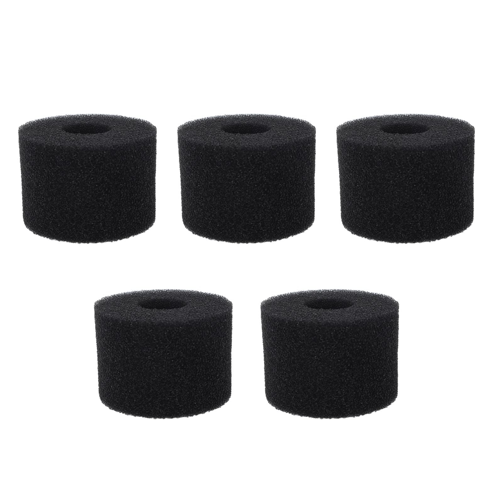 Leapiture 5PCS PU Pool Filter Sponge Swimming Pool Filter Reusable Washable Cylindrical Simming Pool Filter Foam Pool Skimmer Foam for Pool Pump Black (S)