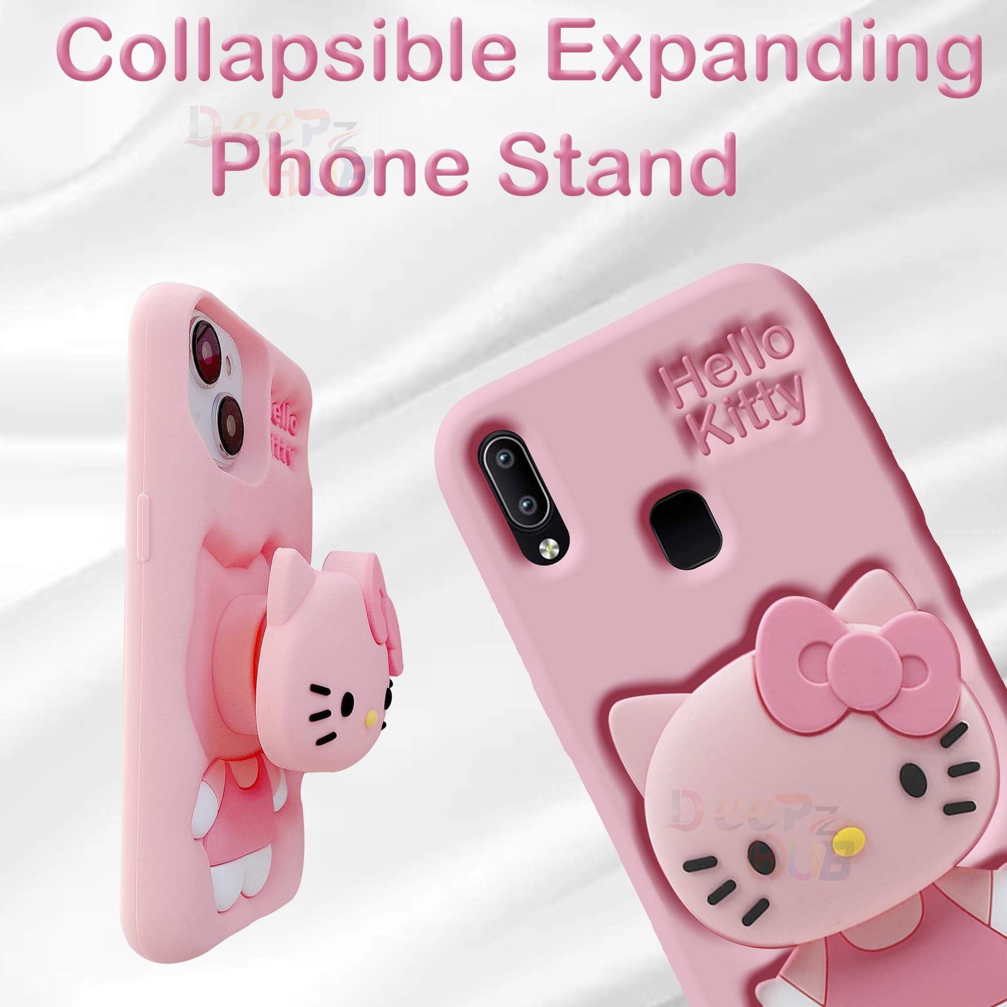 DeepzHub for Vivo Y91 3D Cartoon Hello Kitty Case,Full Protective