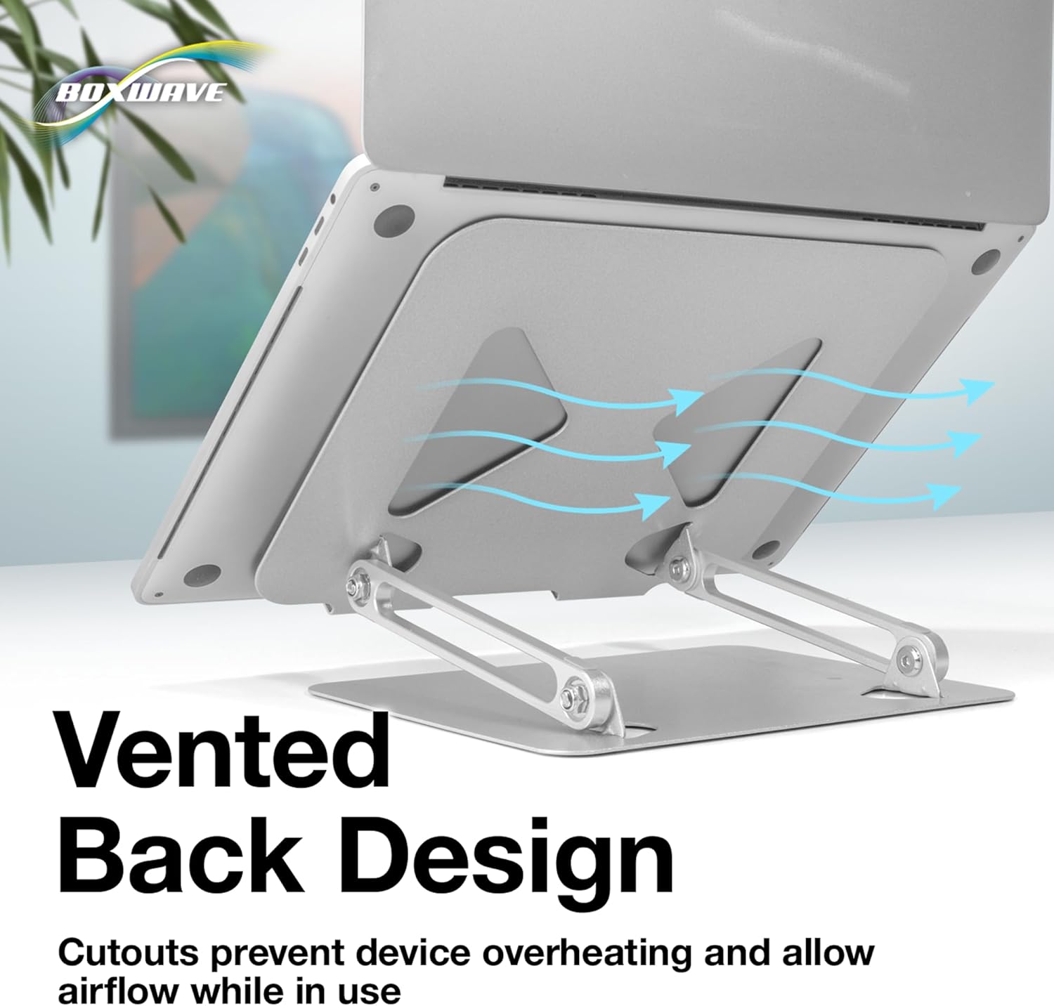 BoxWave Stand and Mount Compatible with Zebra ET401 (10.1 in) - Executive VersaView Stand, Ergonomic Adjustable Viewing Angle Metallic Riser - Metallic Silver