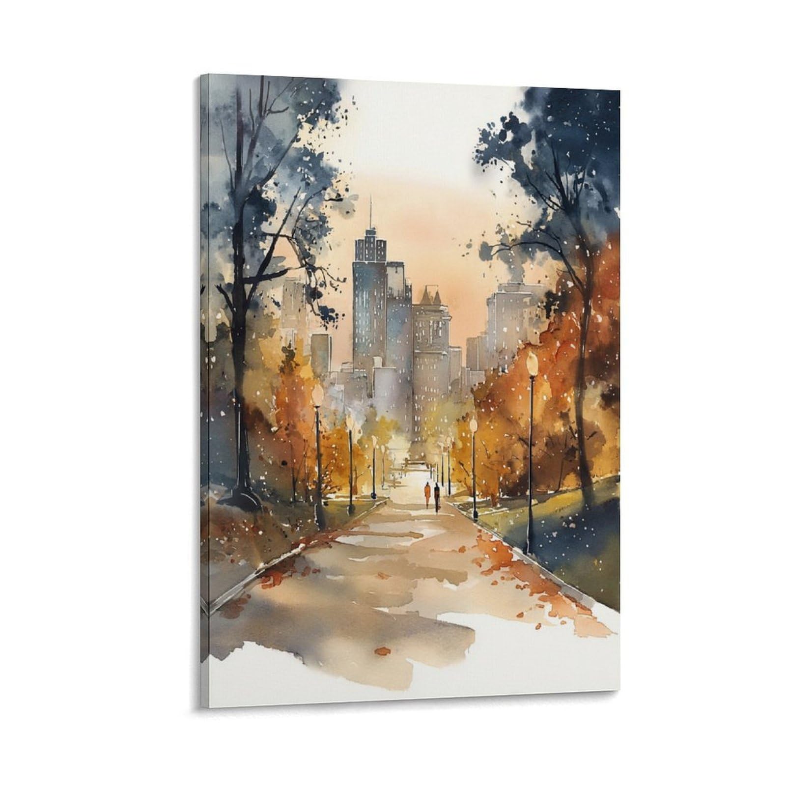 XWYMXZ Minneapolis Minnesota Cityscape 24x36inch(60x90cm) Vintage Travel Poster Watercolor Canvas Art