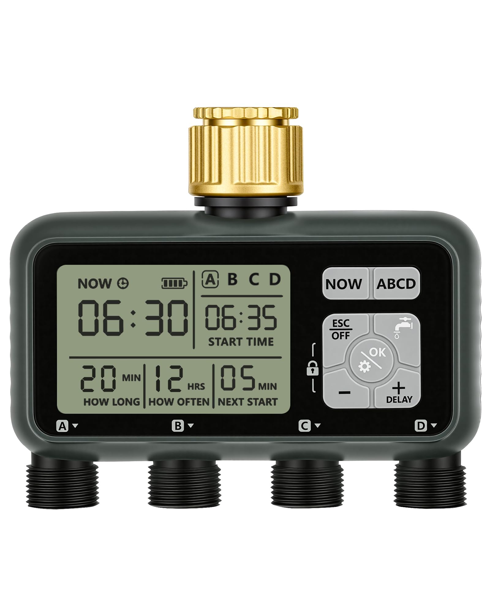 Amazon.com : WILAWELS 4 Zone Brass Sprinkler Timer, Garden Hose