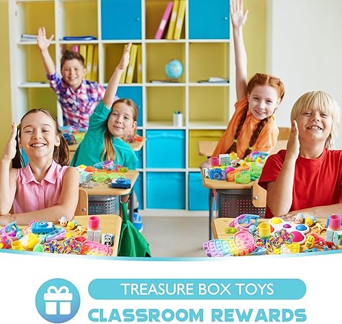 Miniatura 6 de 200 piezas de recuerdos de fiesta para niños, juego de juguetes para ansiedad, rellenos de calcetines, juguetes de caja del tesoro para el aula,