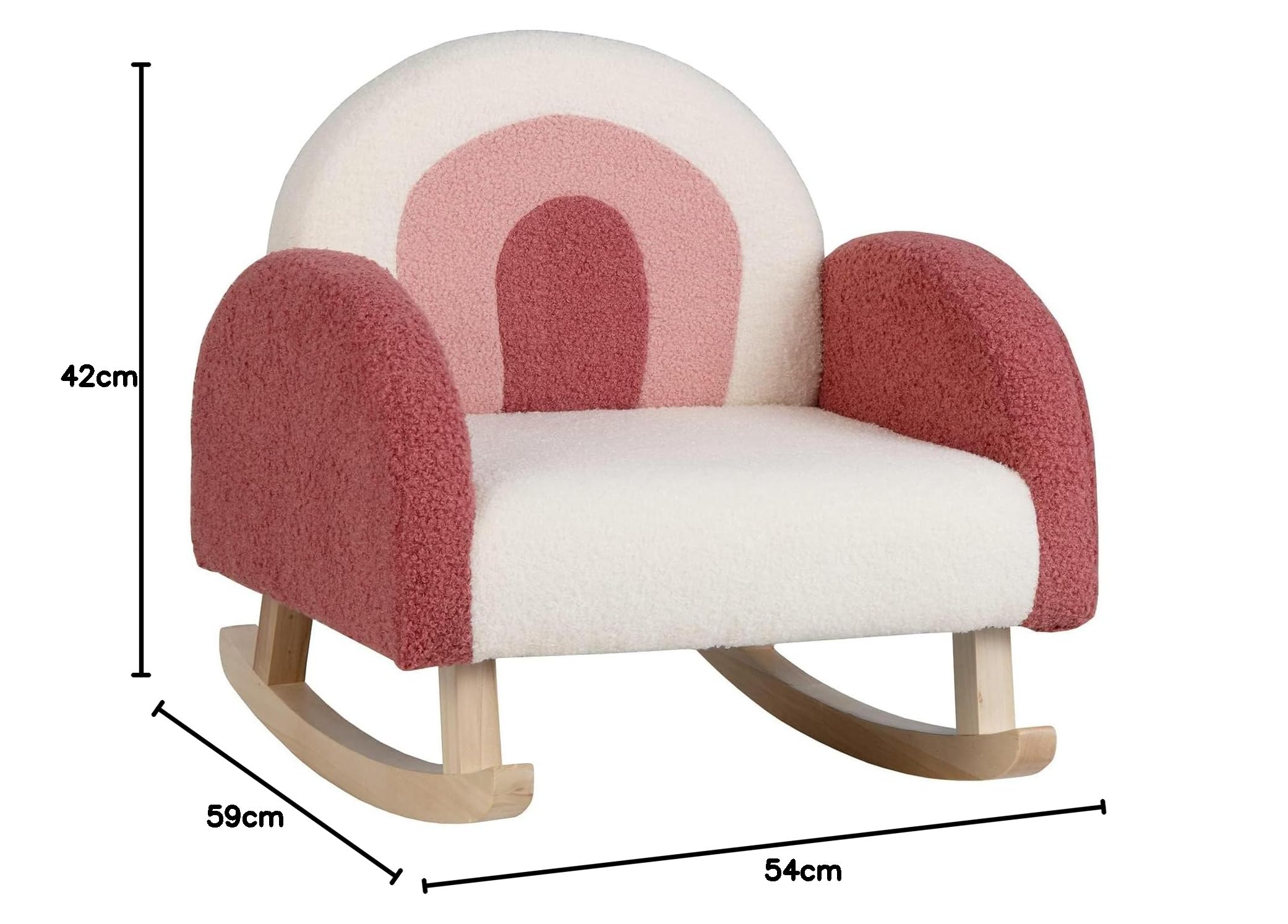 RELAX4LIFE Poltrona per Bambini 2-8 Anni, con 1 Cuscino Comodo, Gambe in Legno di Faggio, Imbottita in Spugna, Aspetto Carino, Carico Massimo 75 kg (ROSSO E BIANCO)