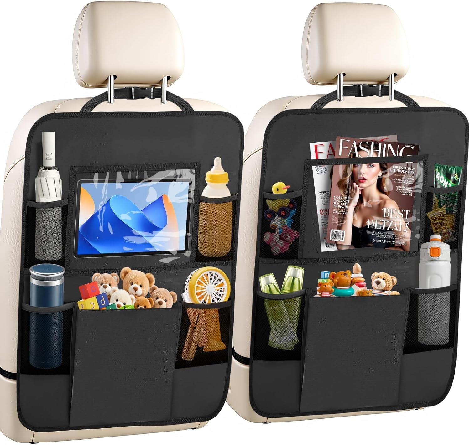 2 Pezzi Organizer Sedile Auto per Peugeot 807 Protezione Sedile Portaoggetti Auto Supporto Tablet Touch Screen Impermeabile Bambini Viaggio