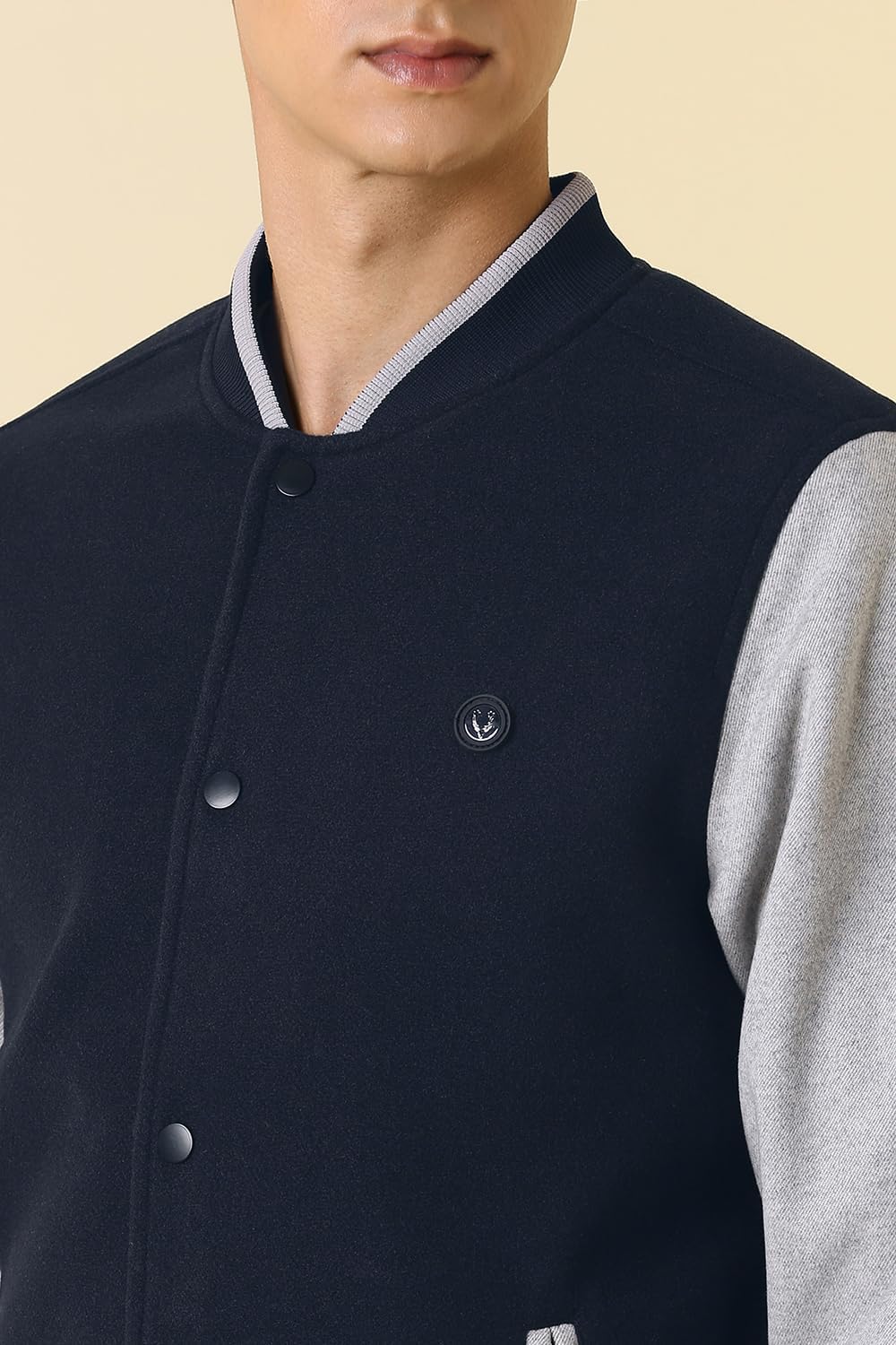 Allen Solly Mens Casual Stylish Polyester Baseball Collar Jacket