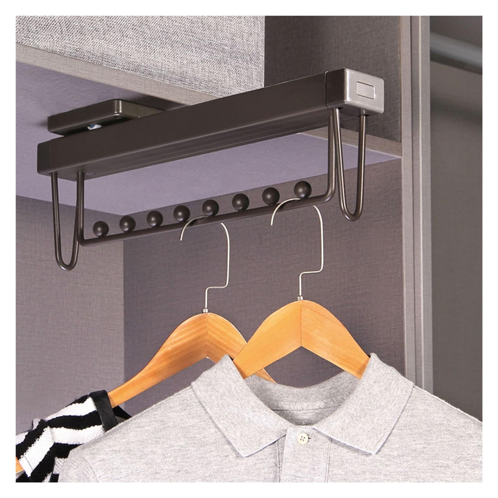 Pull-Out Pants Rack For Wardrobe, Sliding Wardrobe Hanging Rod, Telescopic Pants Hanger, Heavy-Duty Metal Closet Valet Rod