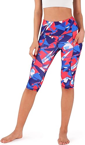 Miniatura 676 de ODODOS - Leggings tipo capri de mujer, no se traslucen y modelan el abdomen, con cintura alta y bolsillos; para hacer yoga, atletismo, ejercicio