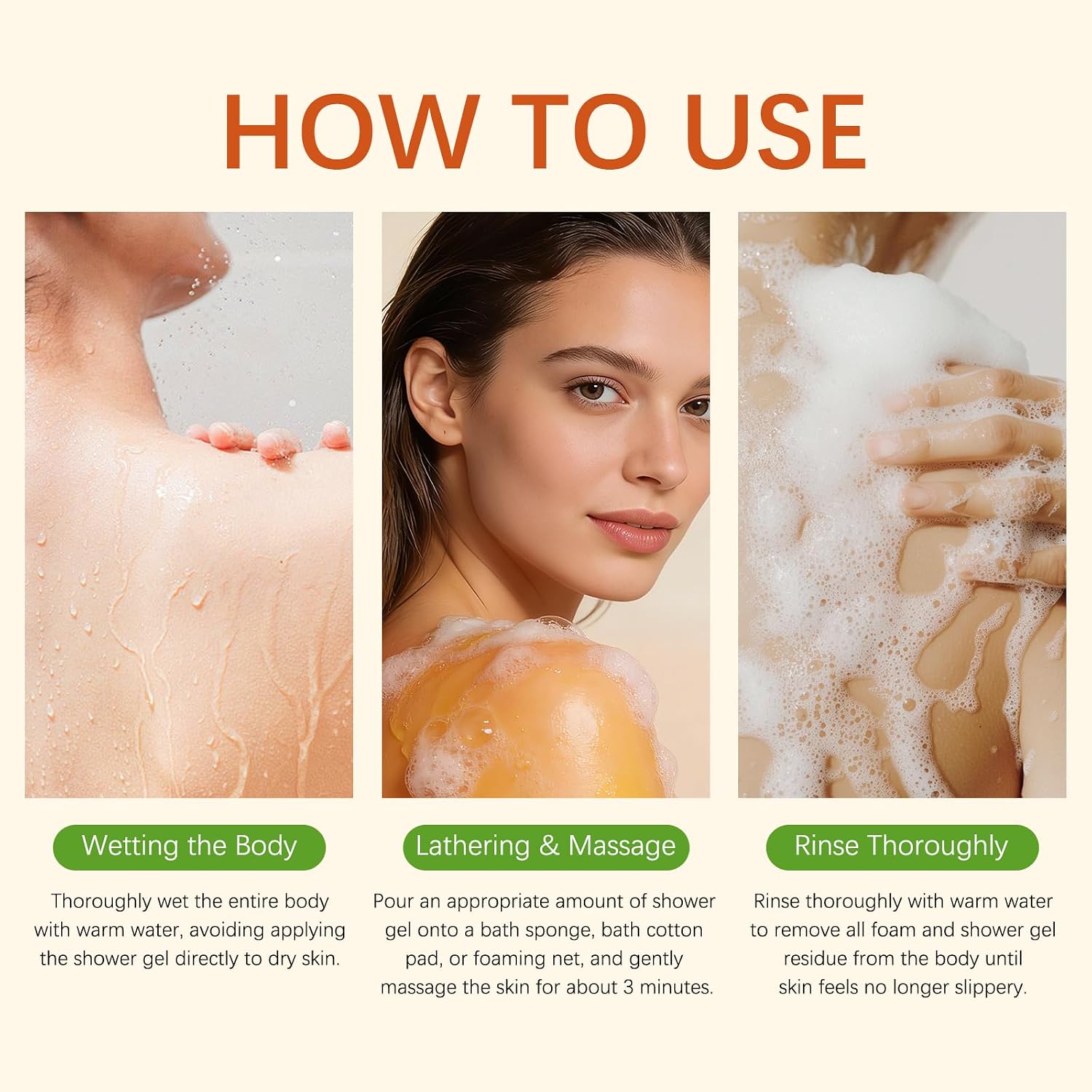 Persimmon Body Wash, Odor Cleanser, Gentle Shower Gel, 120ml 2Pack image 5