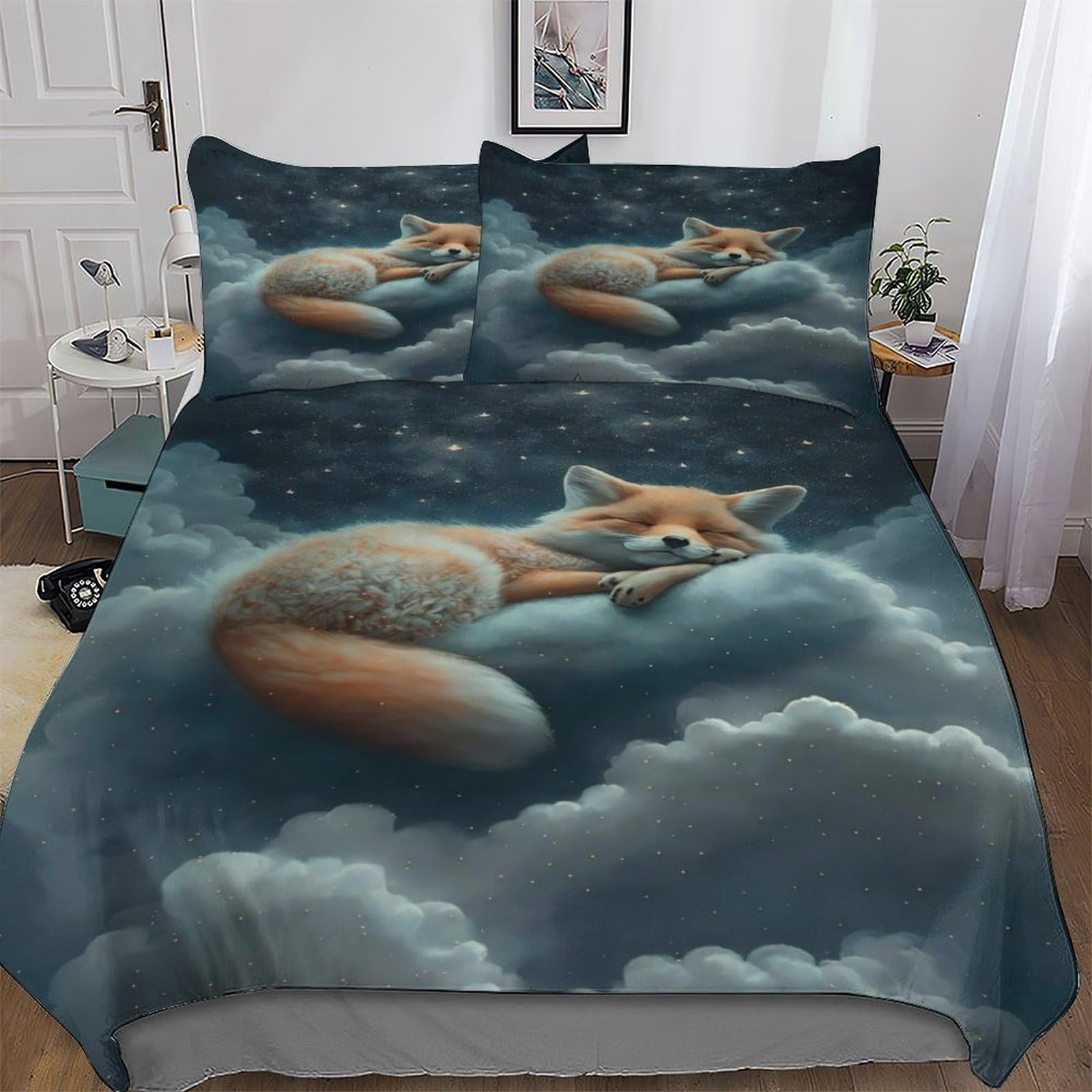 Housse de couette renard de qualité supérieure parure de lit microfibre 3 pièces