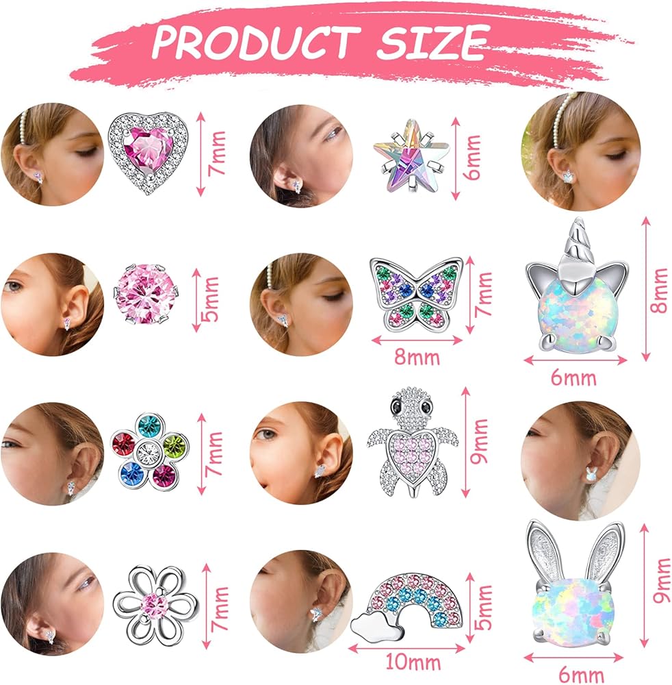 12 Paires Boucles D'Oreilles Noel Clip Femme, Décoration Enfant Fille
