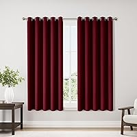 Vista 189 de ChrisDowa - Cortinas blackout con ojales para habitación y sala, juego de 2 paneles de cortinas con aislamiento térmico, gris oscuro, 42 x 63