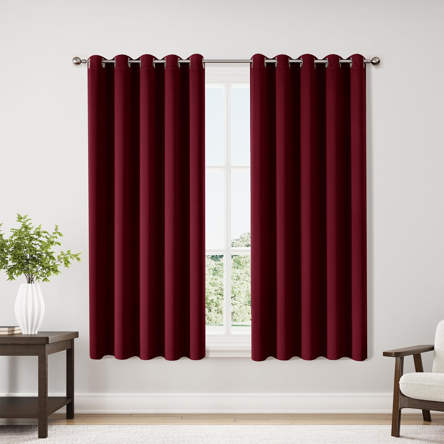 ChrisDowa Blackout Curtains for Bedroom and Living Room 70 inches Wide