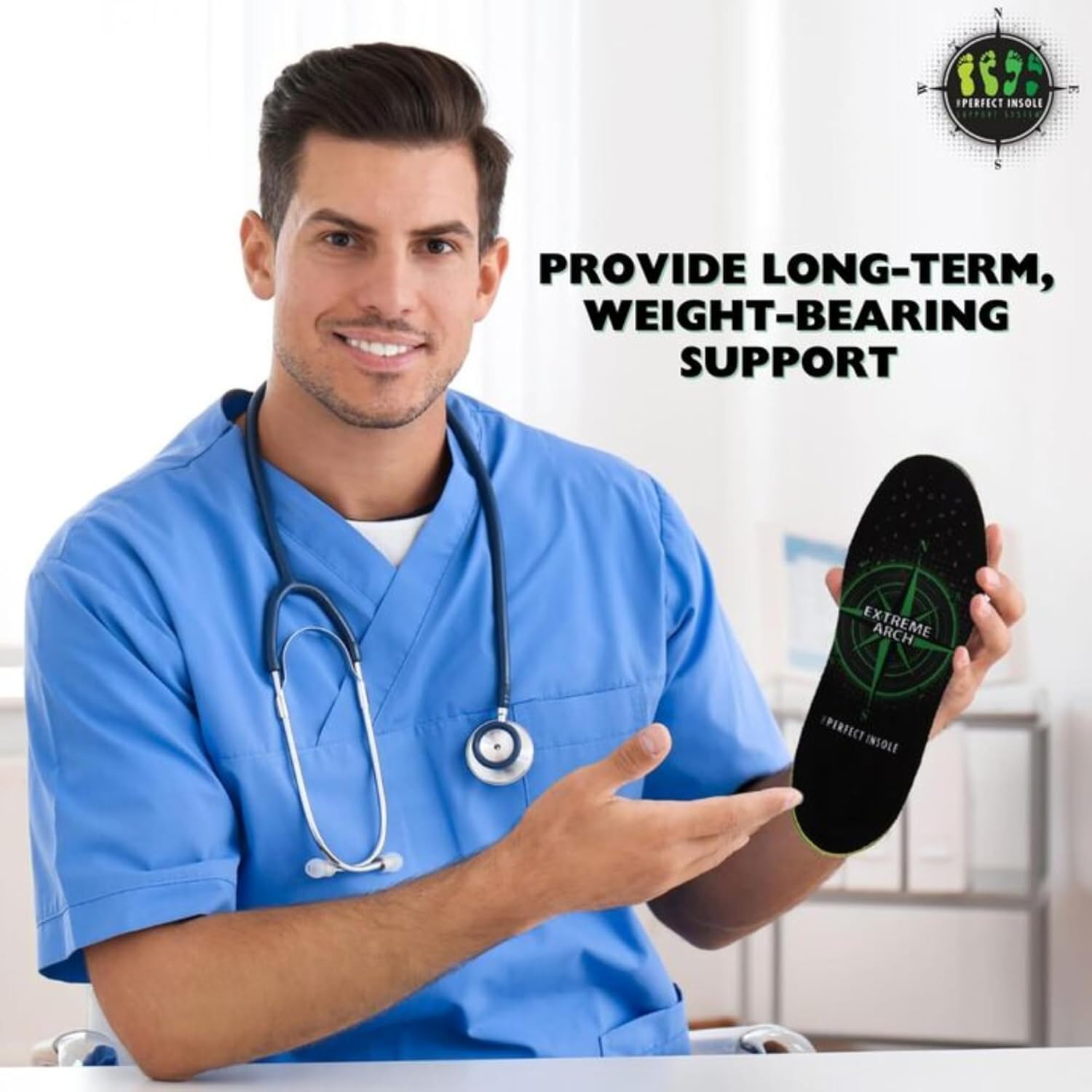 Extreme Arch Support Insoles - Arch Height Orthotic Inserts for Foot Pain Relief - Support for Both Men & Women - Insoles for Plantar Fasciitis - Deep Heel Cup | Men 5-7 & Women 6-8 - Image 2