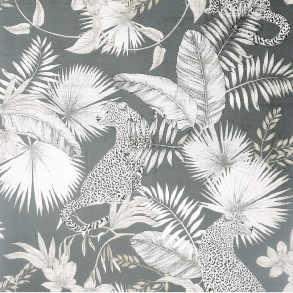 Yöl Sample Tropical Leopard Wallpaper Modern Tropical Palm Jungle Neutral