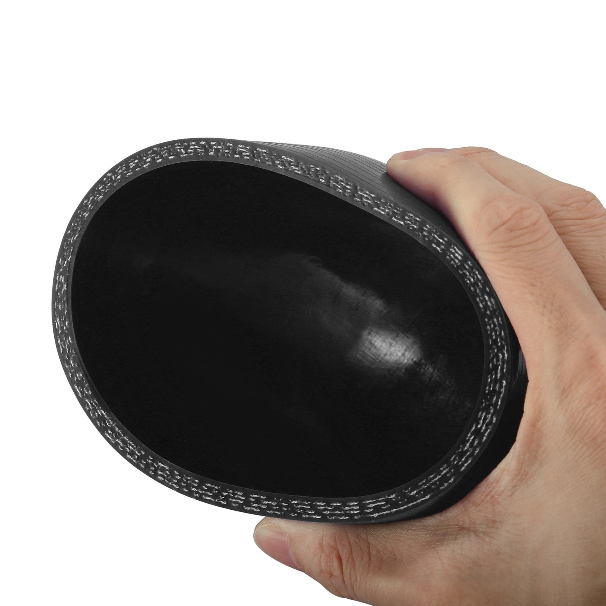 89mm 3.5" ID 90 Degree Elbow Silicone Reducer Hose - Black, For Car Intercooler & Intake Piping - View #3