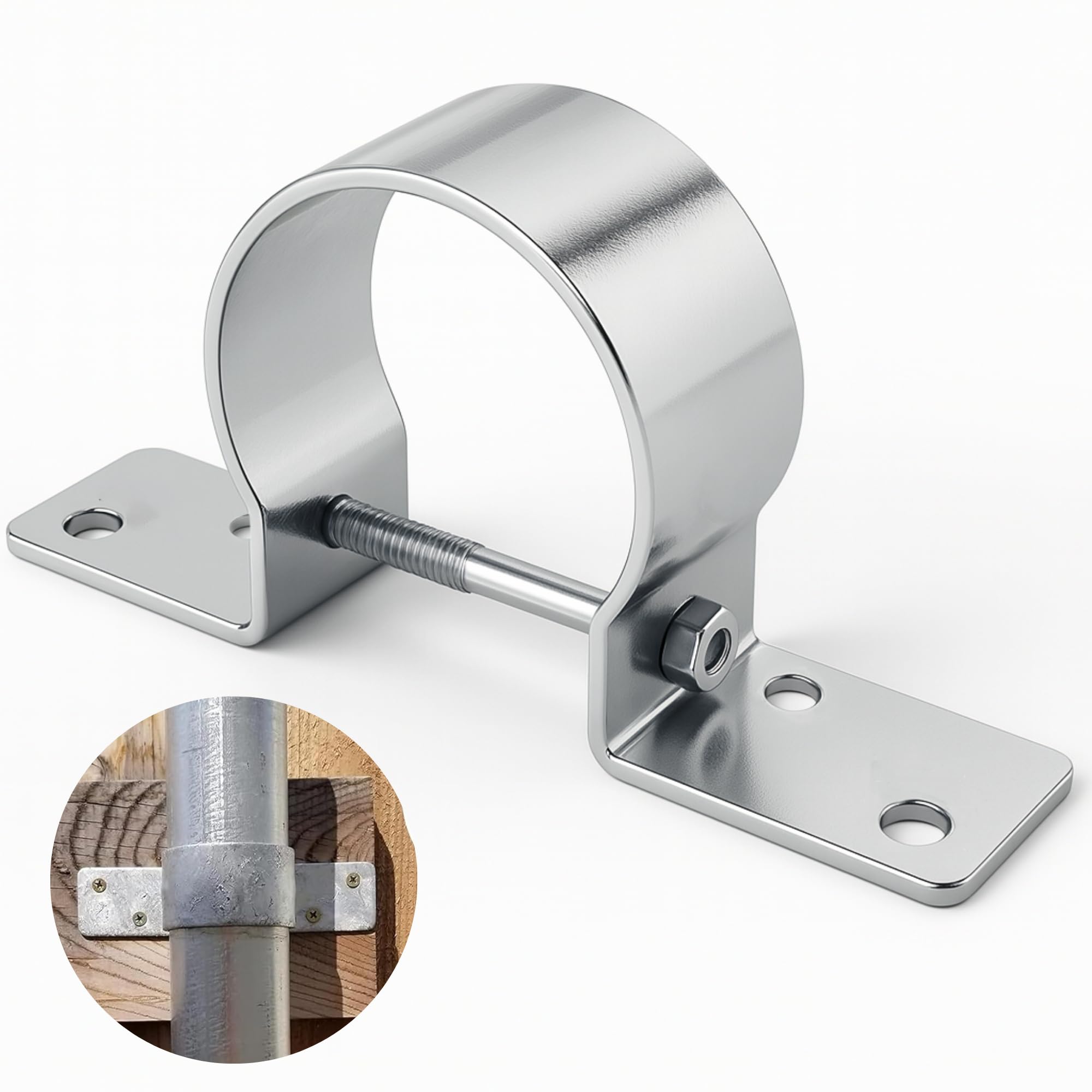 Zaunpfostenhalterungen Aus Verzinktem Stahl – 20 Stück, Für 3,8 Cm Rohre, Inkl. Schrauben, Zur Reparatur & Verstärkung