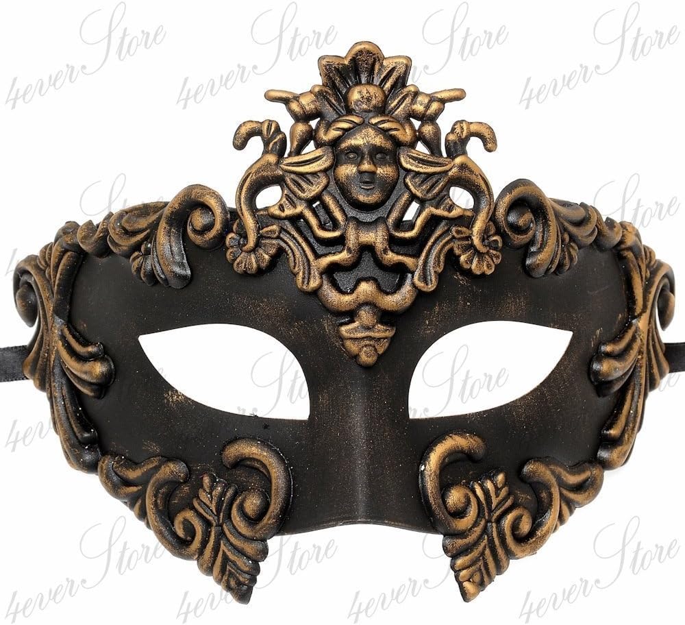 Gold Medusa Roman Warrior Venetian Masquerade Mask