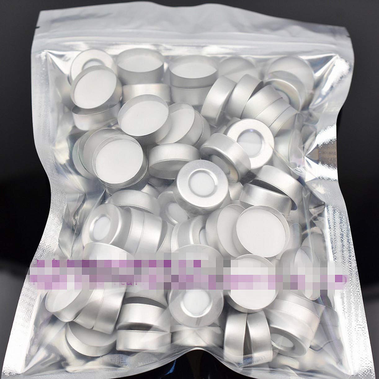 WellieSTR Aluminum Crimp Seal with PTFE/Silicone Septa for Headspace Vial, 20mm Closure Size (100 Pack) - White Color-image-19