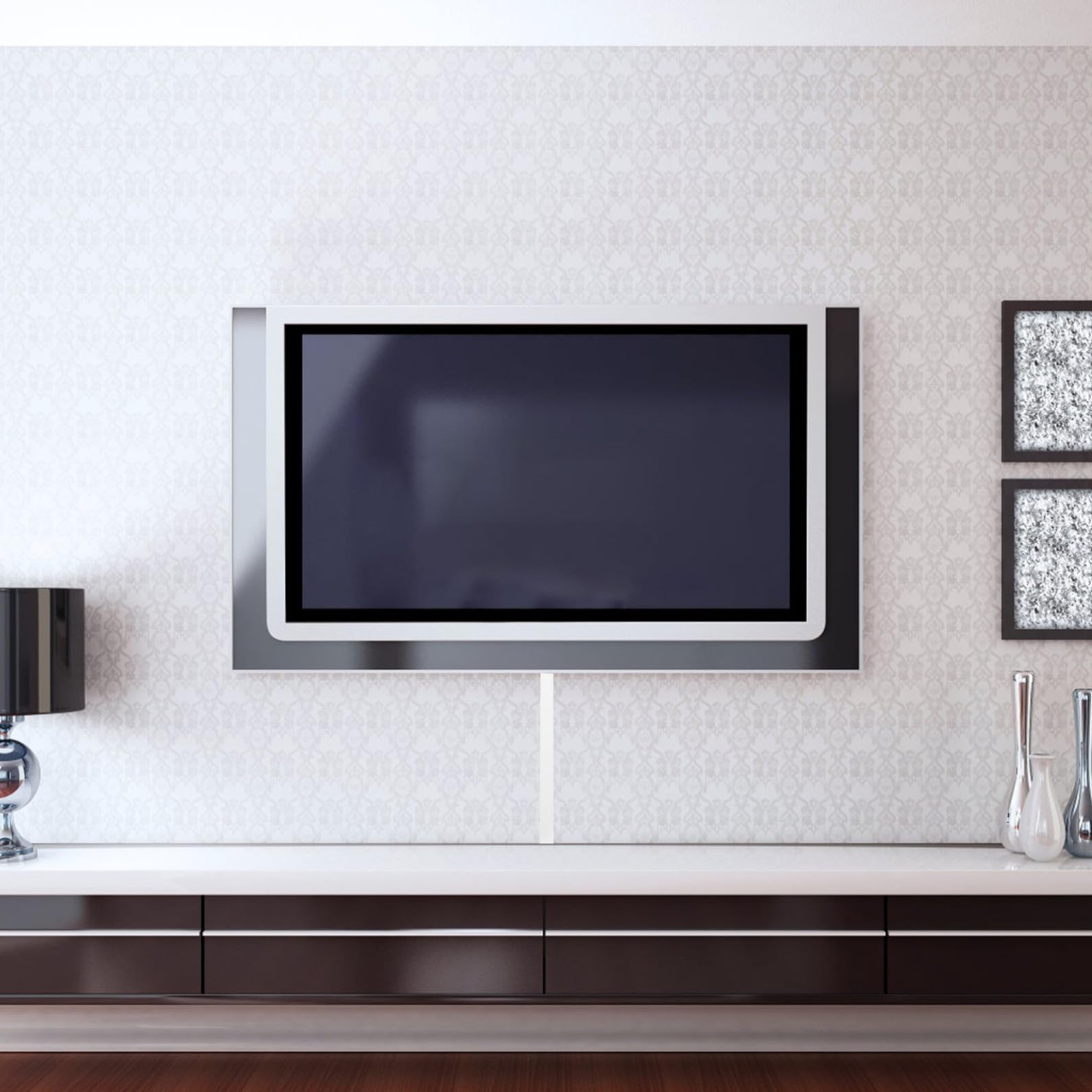 Kit de Canaleta para Ocultar Cables de TV 40cm PVC Blanco