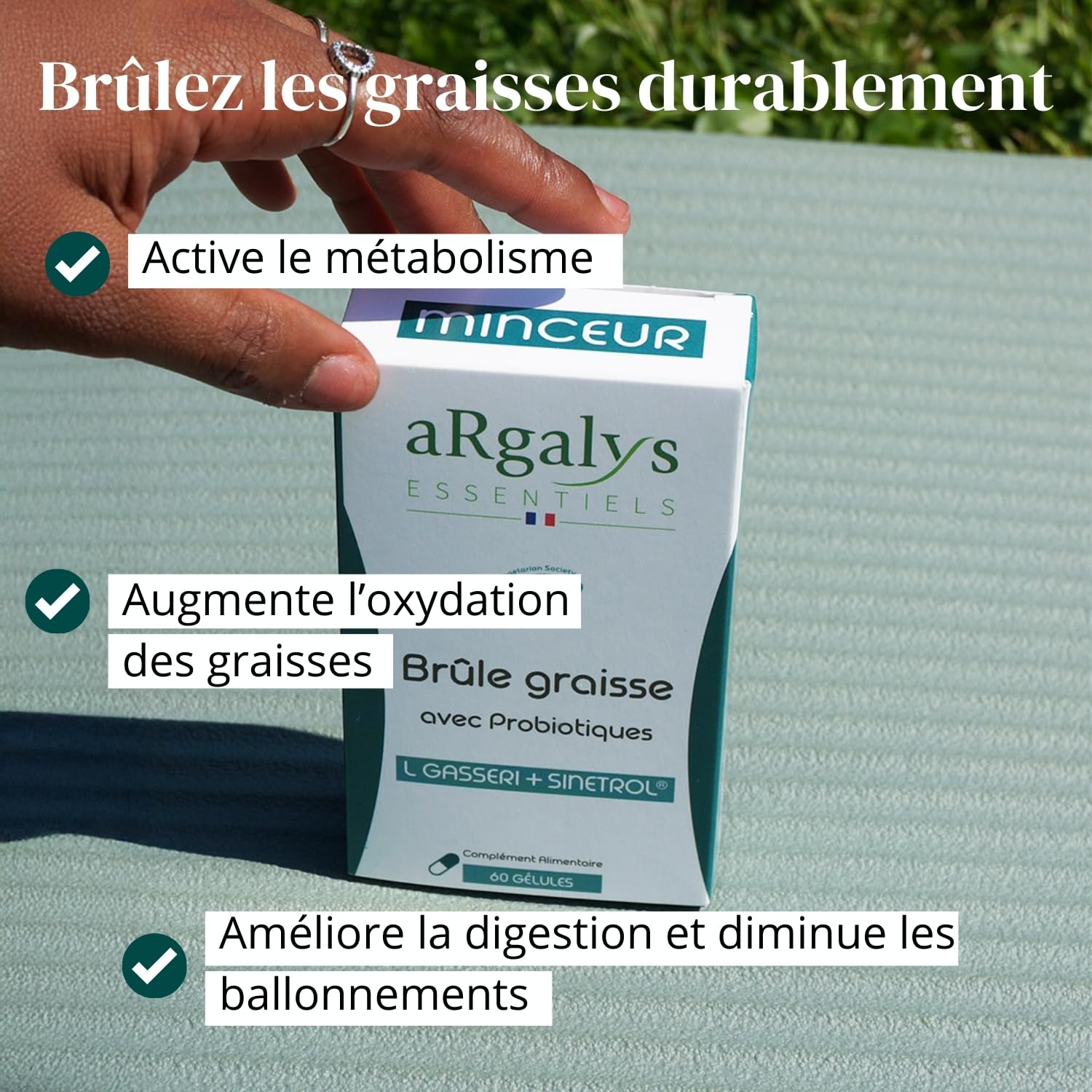 Bruleur de graisse, Formule avec Guarana, Sinetrol® & Probiotiques - Minceur - Perte de Poids, Boost du Métabolisme & Digestion, Cure de 1 mois (60 Gélules), Fabriqué en France, Vegan