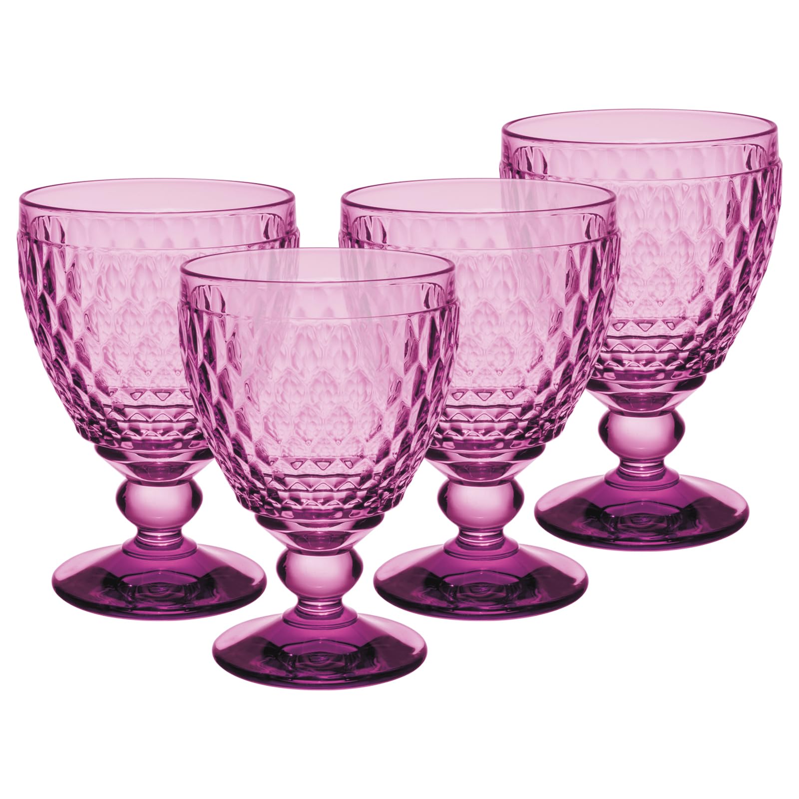 Villeroy & Boch Boston Berry - Juego de 4 copas de vino tinto, 200 ml, aptas para lavavajillas, color rosa