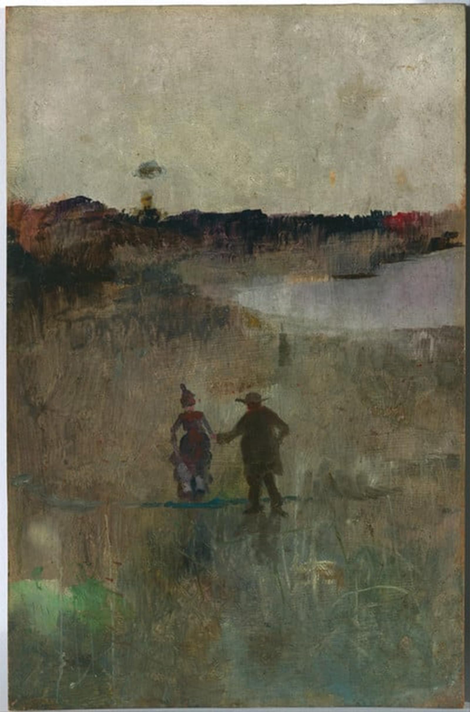 HRJUBWREE Retro Picture Art Painting Wall Poster Landscape with Two Small Figures by Charles Edward Conder Vintage Art Print for Home Decor 60x90cm