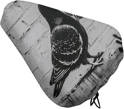 Graffiti Peace Dove Bike Seat Cover Waterproof Oxford Fabric Bicycle Saddle Cover with Drawstring for Rain & UV Protection, Universal Fit for Mountain, Road, City Bike Seats