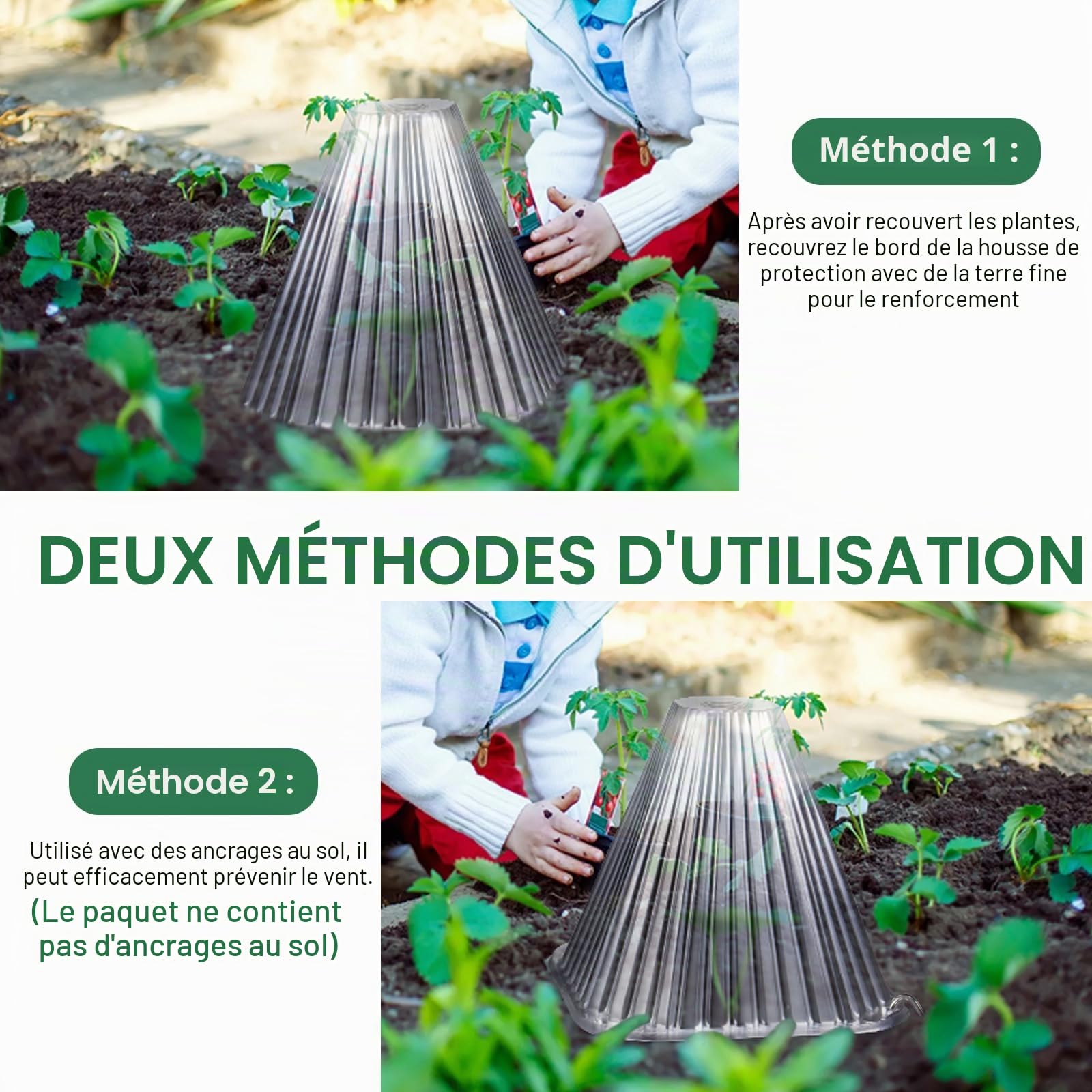 Cloches pour Plantes de Jardin 20PCS, Cloche Réutilisable Protection Plantes en Plastique