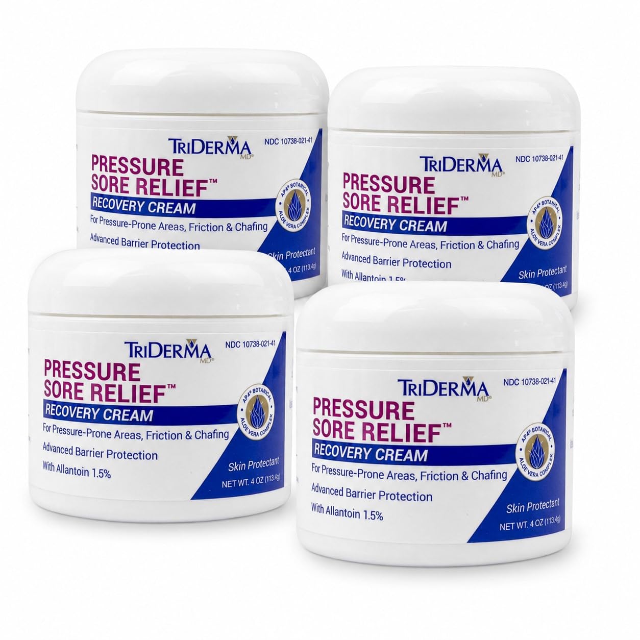 TriDerma Pressure Sore Relief Healing Cream Pack of (4) 4 Ounce Jars