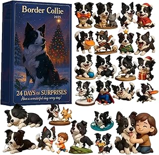 Calendriers L'Avent Border Collie 2025, 24 Jours Calendrier Noël Décorations Chiens, Calendriers L'Avent Border Collie Ad-orables, Pendentif Chiot En Acrylique Décoration Sapin Noël