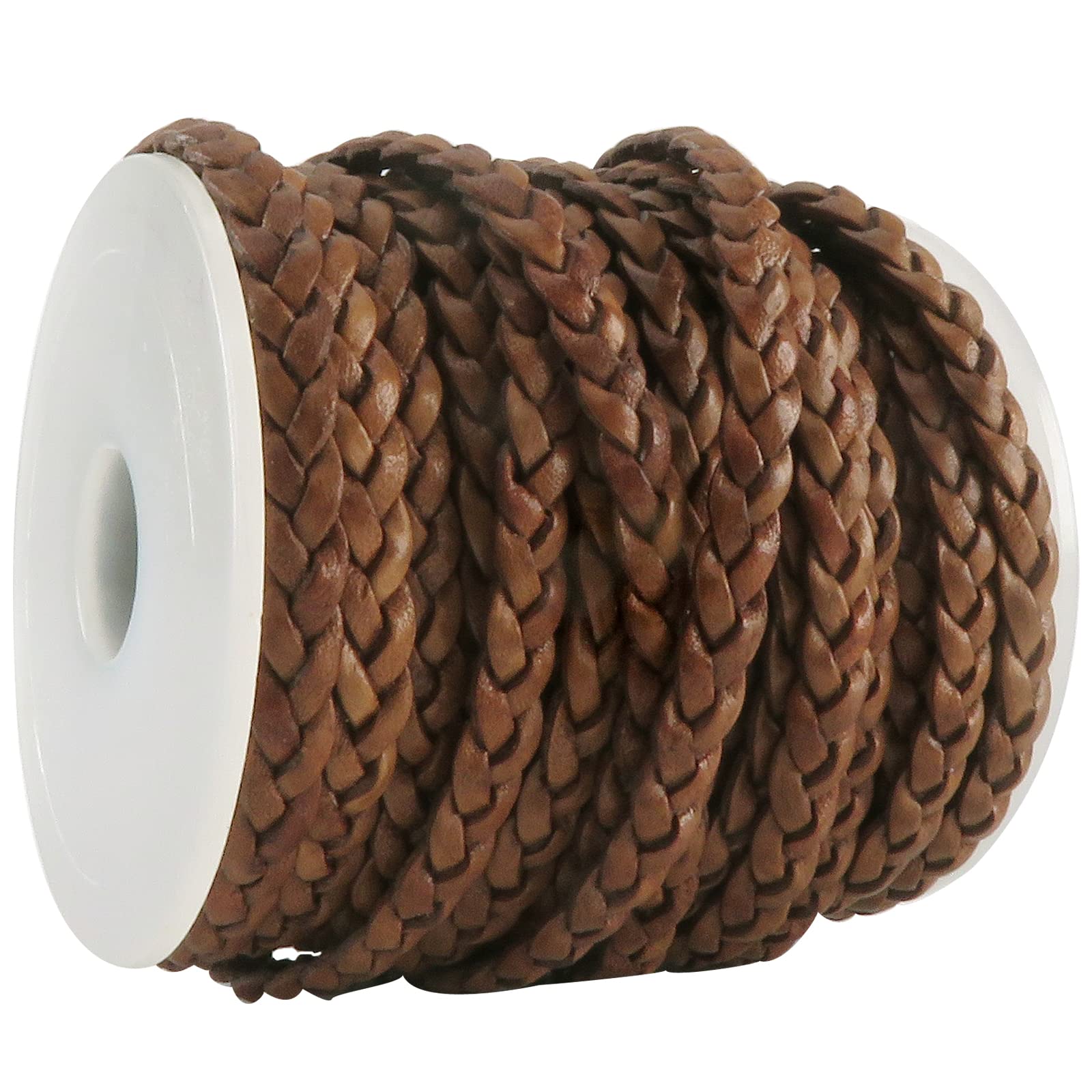 Cordon En Cuir Rond Marron - Diamètre 5 Mm, Longueur 1 M, Pour Bracelets, Colliers, Artisanat, Bricolage