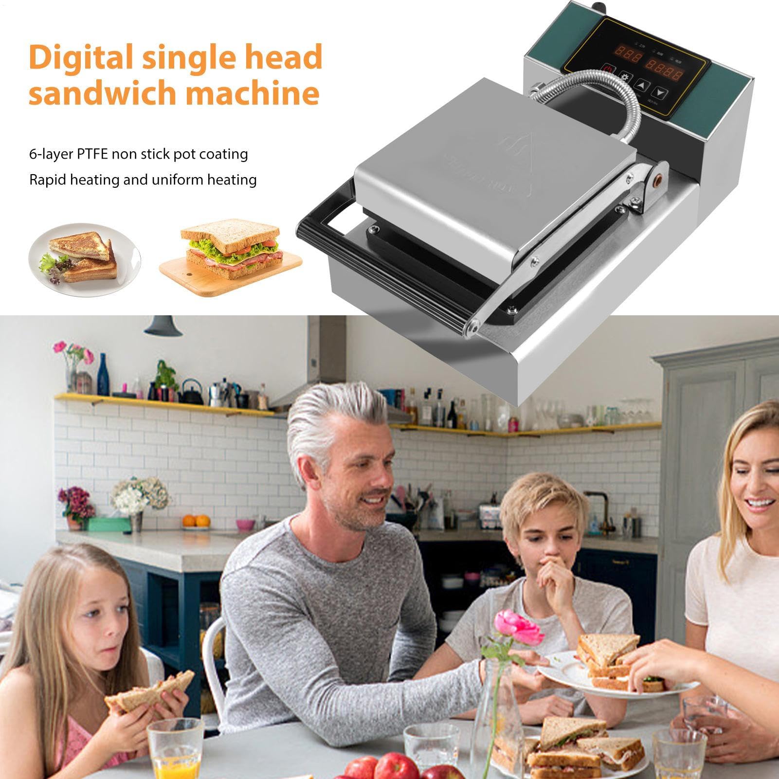 Grilled Sandwich Maker | Toaster Grill with Indicator Lights - Non-Stick 1000W Hot Sandwich Maker Press for Grilled Cheese Snacks