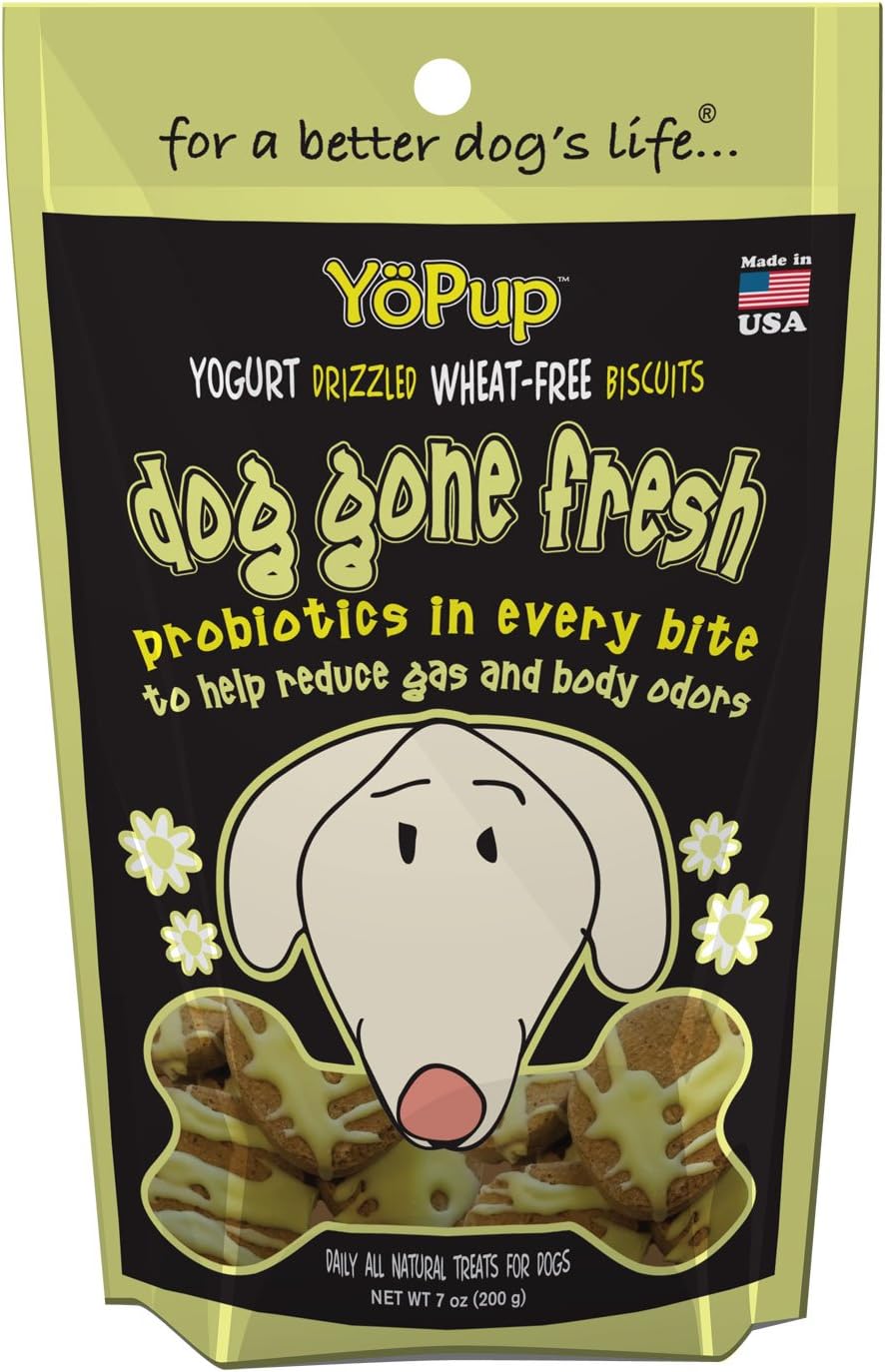 Yoghund Yopup Dog Gone Fresh Wheat Free Biscuits With Yogurt Probiotic Icing For Pets, 7-Ounce